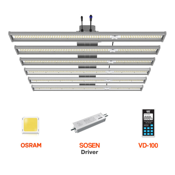 GLMX720 720W Commercial Full Spectrum LED Grow Light With 2956pcs Top-bin OSRAM LED Diodes Efficacy 2.7 μmol/J- Master Grower
